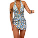 Summer Women Clothing Printed Sexy Halter Backless Dress Swimsuit-Fancey Boutique