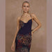 Women Clothing Sexy Backless Shoulder Strap Leopard Print Floral Print Dark Long Sling Dress-Fancey Boutique