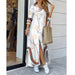 Color-White Chain-Women Clothing Spring Summer Printed Sexy Shirt Dress-Fancey Boutique