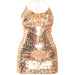 Color-Gold-Women Sexy Sequin Sequin Sling Sheath Dress Nightclub Low Cut Backless Dress Women-Fancey Boutique