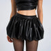 Leather Bud Bubble Skirt Women Street Sexy Sexy Short Skirt-Fancey Boutique