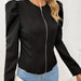 Color-Black-Women's Targeted Development Black Short Short Coat-Fancey Boutique