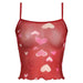 Summer Holiday Light Lovely Transparent Mesh Slim Strap Sweet Sexy All Match Lace Vest-Red-Fancey Boutique