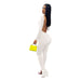 Color-White-Women Clothing Sexy Finger Stall Clothes Solid Color Backless Slit Small Horn Jumpsuit-Fancey Boutique