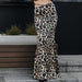 Classic Sexy Satin Leopard Fishtail Skirt Casual Skirt Autumn Women Dress-Fancey Boutique