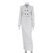 Women Clothing Striped Skirt Set High Sense Short Blazer Two Piece Set-White-Fancey Boutique