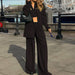 Color-Black-Autumn Winter Stylish Long Sleeves Blazer Suit Set Casual Trousers Two Piece Set-Fancey Boutique