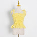 Celebrity Amazing Chiffon Small Sling Vest Outer Wear Early Autumn Sexy Backless Sleeveless Bow Solid Color Top-Yellow-Fancey Boutique