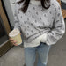 Round Neck Sailing Sweater Winter Loose Knitted Pullover Autumn Winter Sweater for Women-Light Gray-Fancey Boutique