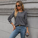 Color-Dark Grey-Autumn Women Clothing Solid Color Long Sleeve Texture Sweater Women-Fancey Boutique