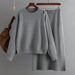 Color-Gray-Suit Autumn Winter Loose Sweater Skirt Set Casual Loose Knitted Two Piece-Fancey Boutique