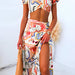 Summer Printed Top Wrapped Chest Skirt Two Piece Suit-Multi-Fancey Boutique