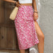 Color-Pink-Women Clothing Summer Printed Skirt-Fancey Boutique