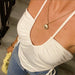 Color-Summer Top Halterneck With Suspenders U Collar Sexy Bare Cropped Slim Fit Short Vest For Women-Fancey Boutique