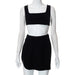 Color-Black-Women Clothing Summer Sleeveless Vest Sheath Side Slit Skirt Casual Set-Fancey Boutique