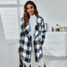 Color-Multi-Autumn Winter Pocket Loose Casual Plaid Printed Coat-Fancey Boutique