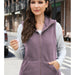 Women's Polar Fleece Zipper Collared Waistcoat-Purple-Fancey Boutique