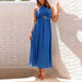 Color-Blue-Women Clothing Popular Elegant Slim One Shoulder Metal Thin Dress Dress-Fancey Boutique