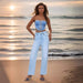 High Waist Jeans Loose Slimming Straight Ice Silk Jeans-Fancey Boutique