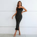 Color-Black-Light Luxury High End Elegant Sexy Tube Top Feather Dress Long Bandage One Piece Dress Women-Fancey Boutique