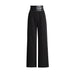 Color-Black-Autumn Dignified Sense of Design Belt Accessories Draping Effect High Waist Wide Leg Casual Trousers Women-Fancey Boutique