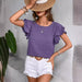 Women Clothing Summer Double Layer Ruffle Sleeve round Neck Elegant Pullover T shirt for Women-Fancey Boutique