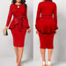 Color-Red-Sexy Elegant Irregular Asymmetric sets Skirt Ruffle Top Back Slit Skirt Two Piece Set Women-Fancey Boutique