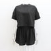 Color-Black-Summer Waffle Casual Suit Women Short T shirt round Neck Short Sleeve Top Shorts Sexy Two Piece Suit Women-Fancey Boutique