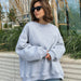 Round Neck Loose Sweatshirt Women Autumn Winter Street Solid Color Polar Fleece Pullover Sweater-Multi-Fancey Boutique