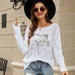 Color-White-Women Loose Embroidered Sequ Knitwear Mid-Length Batwing Sleeve Knitted Sweater-Fancey Boutique