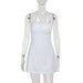 Summer Dress Elegant Sexy Three Dimensional Floral Suspender for Women-White-Fancey Boutique