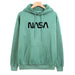 Color-Green-Autumn Winter Coat Women NASA Print Hooded Fleece Lined Sweater Women Autumn Korean Loose-Fancey Boutique