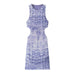 Color-violet-【MOQ-5 packs】 Summer Women Clothes Open Design Printed Silk Net Dress-Fancey Boutique