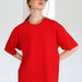 Spring Summer Solid Color T Shirt Women Cotton Short Sleeved Shirt Loose All Match-Red-Fancey Boutique