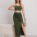 Color-Army Green-Two Piece Sexy Slim Fit Skirt Women-Fancey Boutique