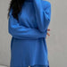 Color-Blue Suit-Loose Casual Sweater Top Trousers Set-Fancey Boutique