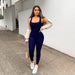 Color-Navy Blue-Sports Fabric Vest Jumpsuit Spring Summer Outdoor Sports Women Clothing-Fancey Boutique