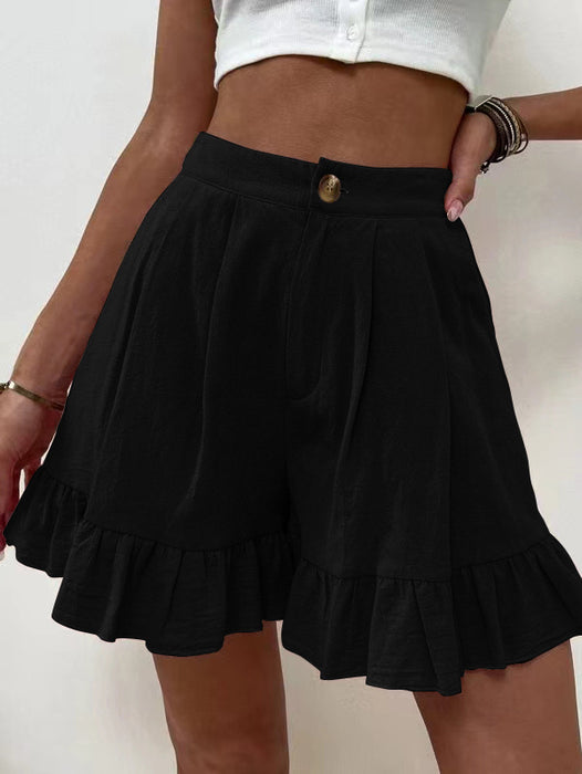 Color-Black-Shorts Casual Wide Leg Loose Shorts Summer New Women Clothing High Waist Shorts-Fancey Boutique