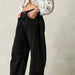 Casual Wide Leg Loose Jeans Women Mid Low Waist Washed Denim-Black-Fancey Boutique