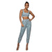 Color-Gray Blue-Spring Summer Solid Color Vest Sleeveless Short Women Two Piece Pants Casual Set-Fancey Boutique