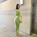 Color-Women Clothing Sexy Finger Stall Clothes Solid Color Backless Slit Small Horn Jumpsuit-Fancey Boutique