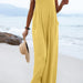 Color-Yellow-Women Clothing Summer Jumpsuit Ethnic Solid Color Wide Leg Jumpsuit-Fancey Boutique