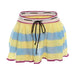 Summer Women Clothing Sexy Miniskirt Drawstring Thin Strap Knitted Color Matching Sheath Little Short Dress-Blue-Fancey Boutique