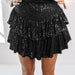 Color-Black-Sexy Sequin Skirt Women Autumn Sexy Skirt Solid Color Pleated Skirt-Fancey Boutique