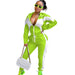 Women Clothing Casual Color Matching Cardigan Two Piece Set Women Clothing-Fluorescent Green-Fancey Boutique