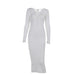 Autumn Elegant Sexy Woolen Reverse Hollow Out Cutout Thin Strap Slim Fit Dress Women-Fancey Boutique