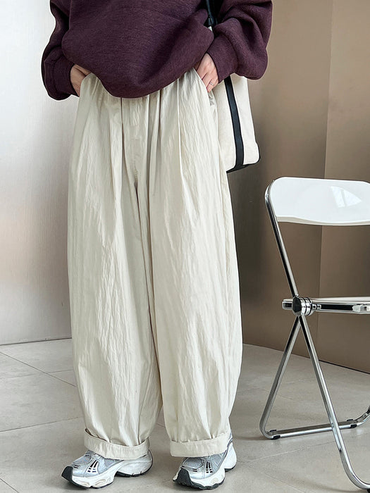 Color-Ivory-Japanese Minimalist Profile Casual Pants Women Spring Autumn High Waist Loose Casual Straight Leg Wide Leg Overalls-Fancey Boutique