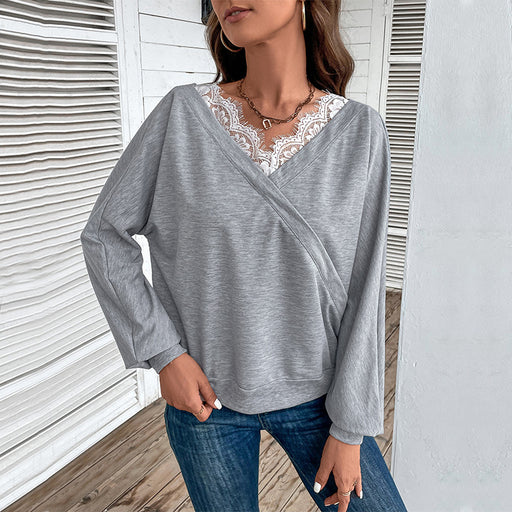 Color-Light Gray-Women Wear Solid Color Raglan Sleeve Sweater Autumn-Fancey Boutique
