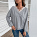 Color-Light Gray-Women Wear Solid Color Raglan Sleeve Sweater Autumn-Fancey Boutique