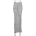 Summer Women Clothing Sexy Bandeau Backless Lace up Backless Top Tassel Temperamental Skirt Set-Gray Skirt-Fancey Boutique